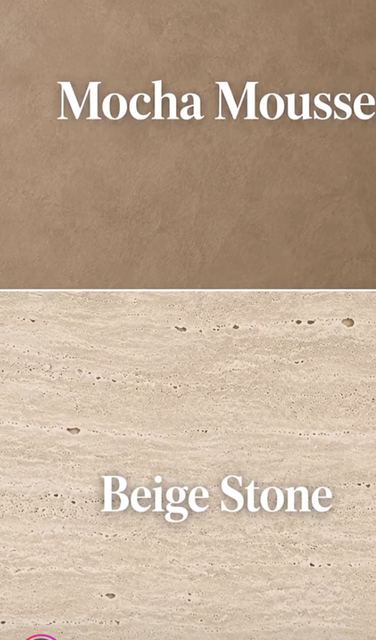 Colour pairing: Mocha Mousse over beige stone.