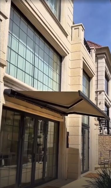 A retractable awning over the garden doors.